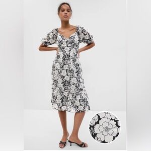 GAP Black and White Floral Dress